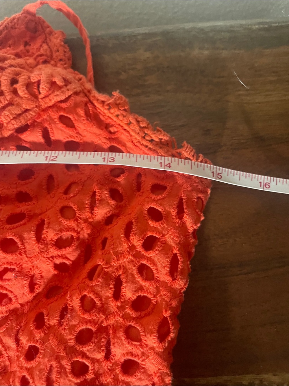 Japna Orange Eyelet Crochet Peplum Cami Tank | Large | 100% Cotton - Picture 12 of 15